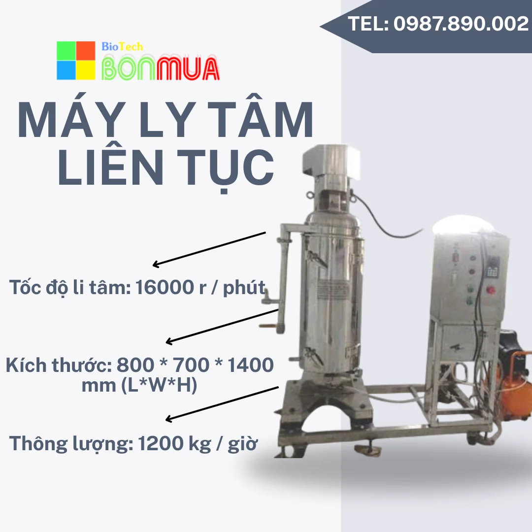 Máy ly tâm công nghiệp F105 Bốn Mùa Biotech
